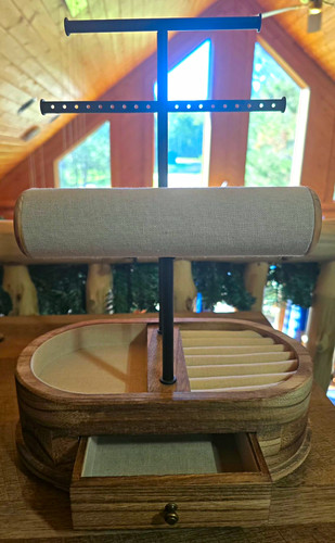 Wood jewelry organizer - wood, w/