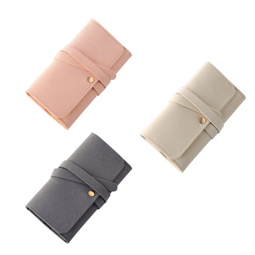 Leather jewelry roll case - jewelry,