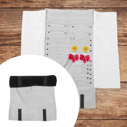 Grey jewelry roll organizer - roll,