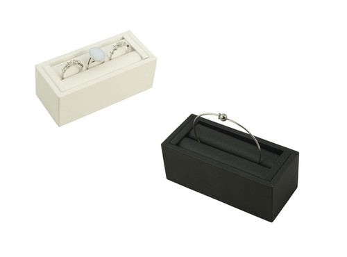 Leatherette ring roll bangle - leatherette,