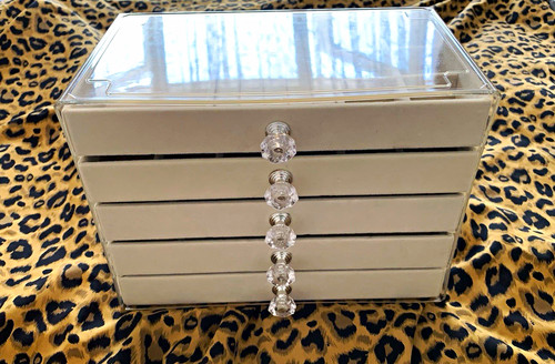 Cream jewellery organiser box - jewellery,